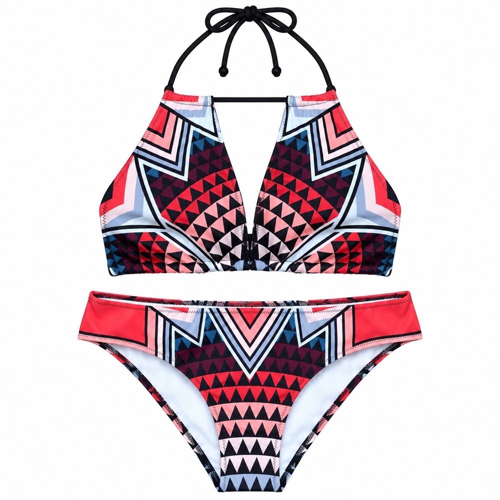 Pink Victoria's Secret Geometric Aztec Tribal Bikini medium Travel resort swim